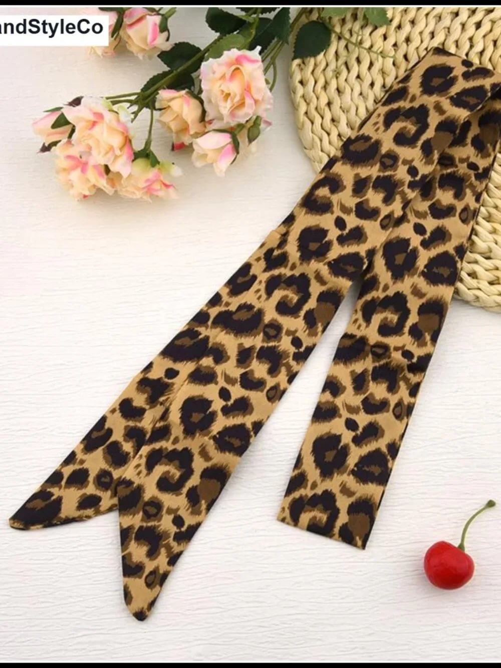 Long Polka Dot Satin Scarf Multi-Use Neck Hair Waist Bag Accessory